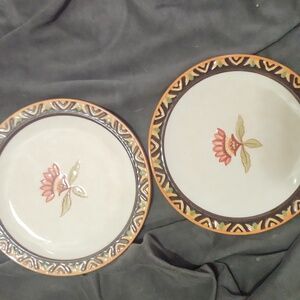 2 Fitz & Floyd Global Market Party Plates 6.5"